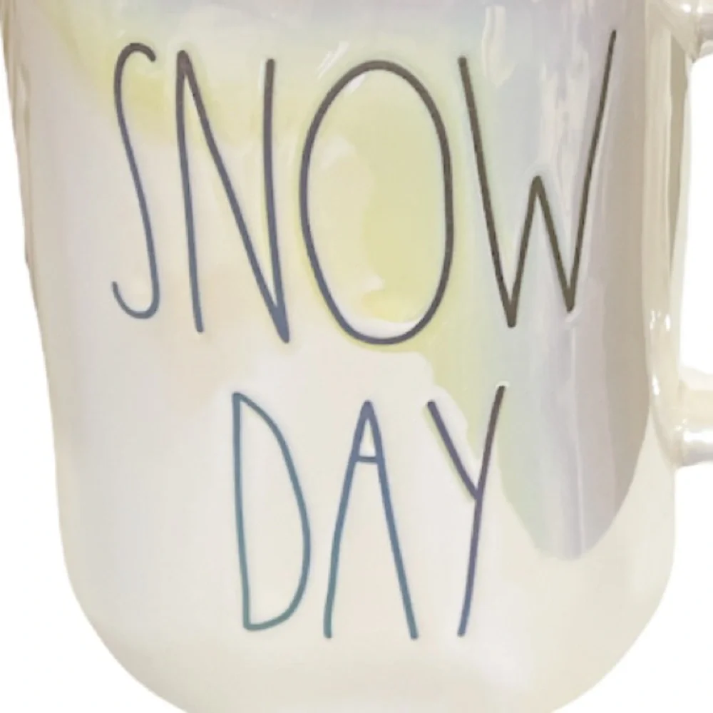 NEW Rae Dunn SNOW DAY  Iridescent Mug ❄️⛄️❄️ - Picture 2 of 5
